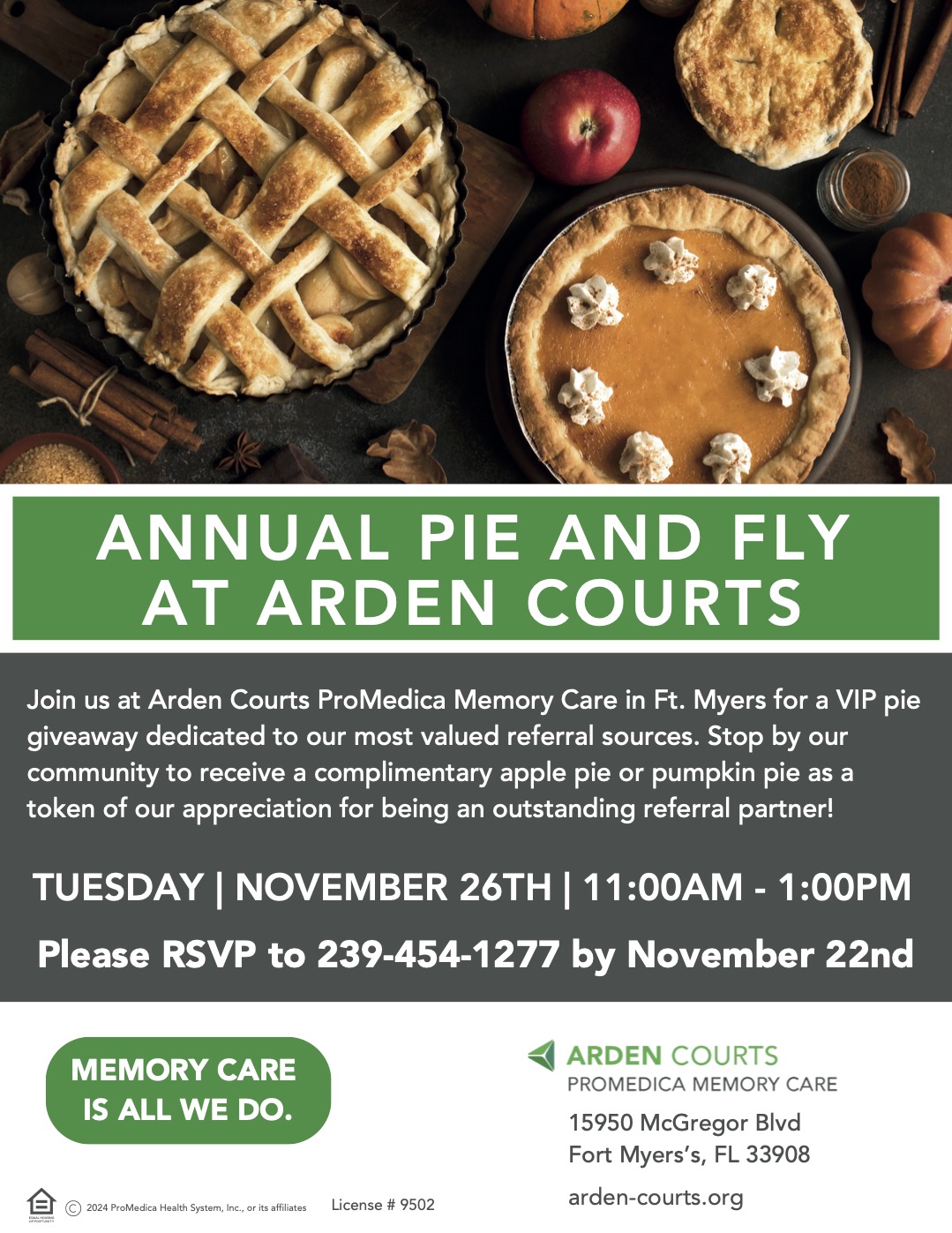 Annual Pie and Fly at Arden Courts